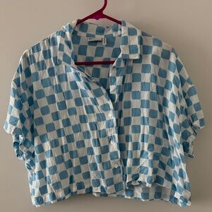 ASOS Blue and White Checkered Button Down Shirt